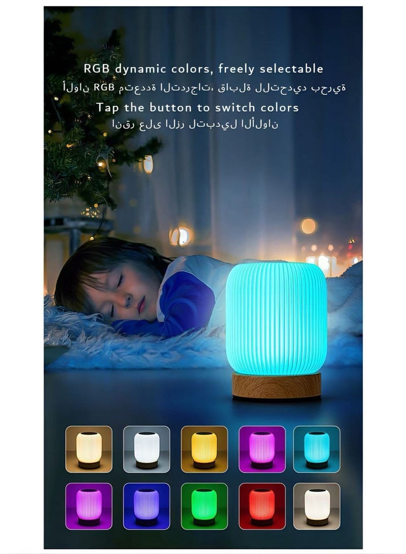 مصباح ليلة LED ذو استجابة لمس، مع خيارات ألوان RGB متعددة، مناسب للرضاعة، القراءة، واستخدامه كمصباح مكتب - Image 1